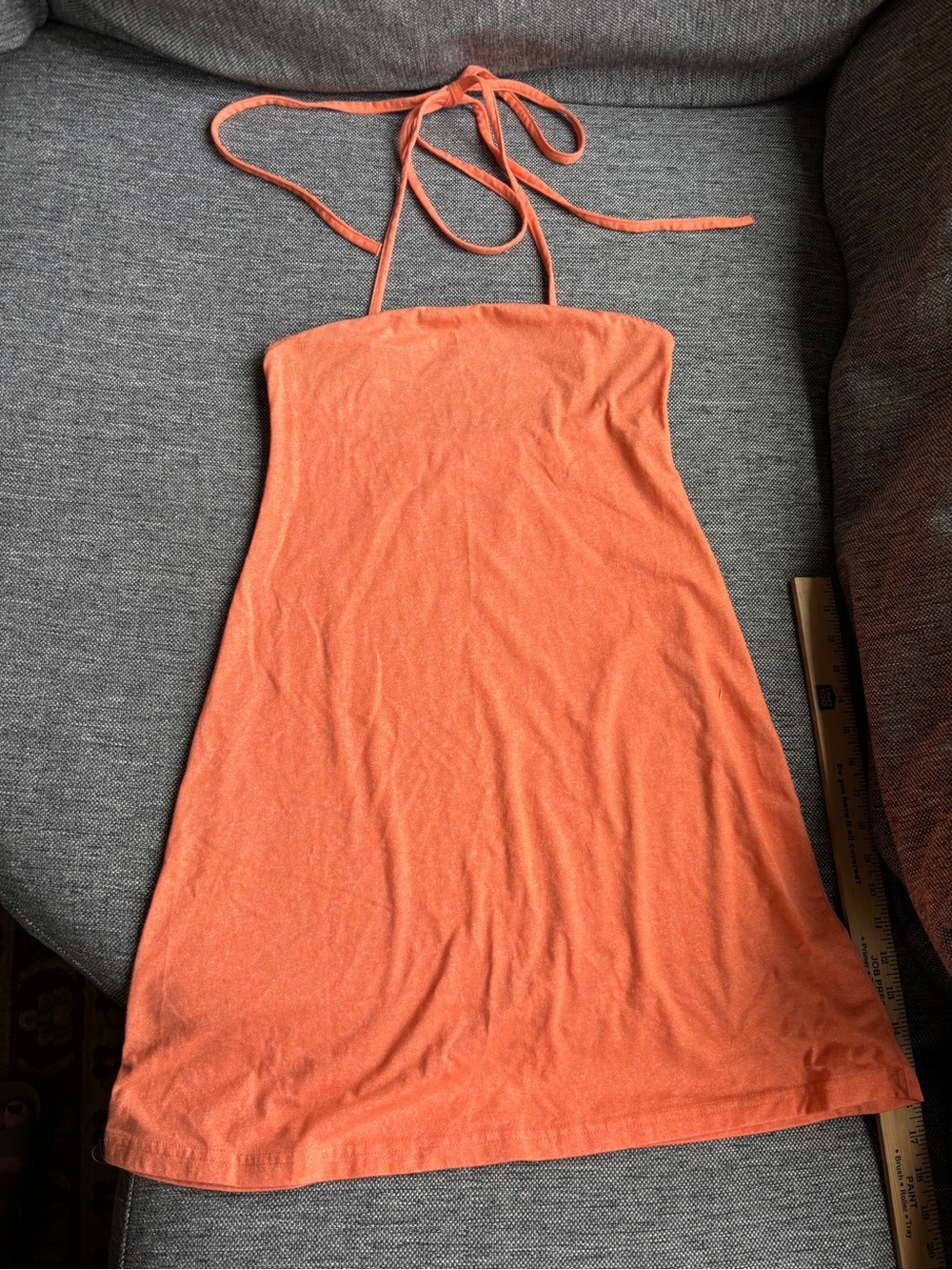 Y2k eSpirit halter mini dress orange medium